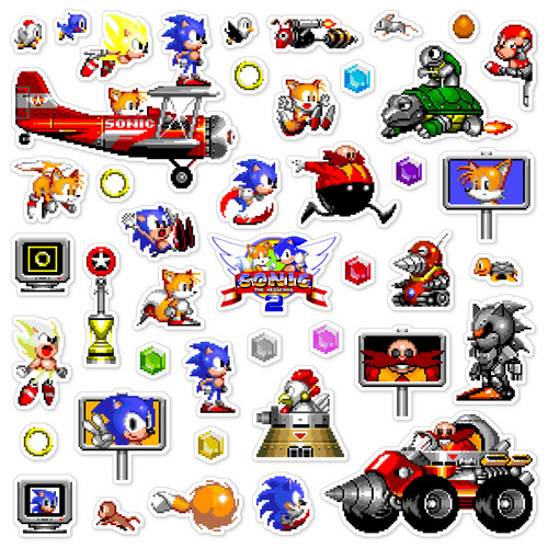 Confezione adesivi sonic - 2, the