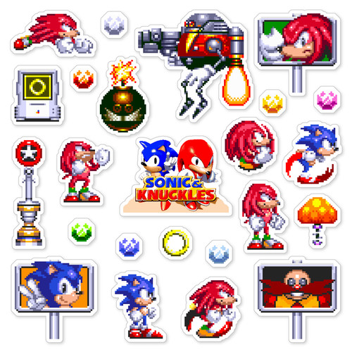 Adesivi sonic knuckles sega - knuckles,