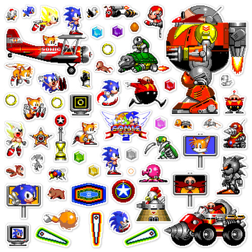 Confezione adesivi sonic - 60,