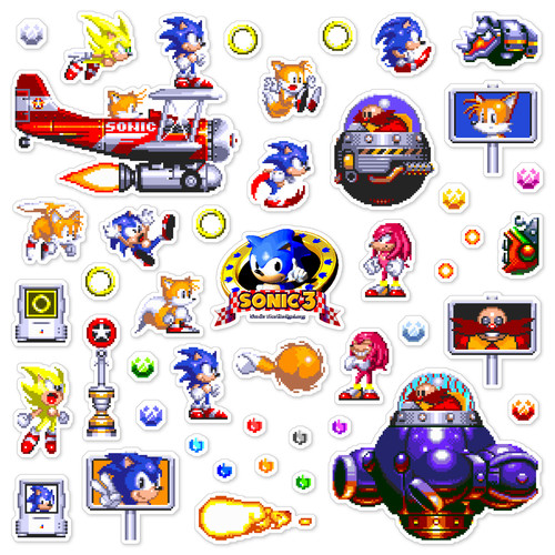 Confezione adesivi sonic - 3, the