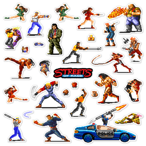 Streets rage adesivi sega - of,
