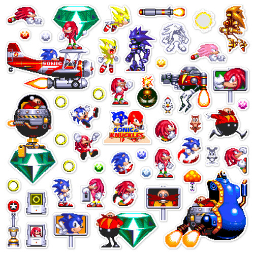 Adesivi sonic knuckles - adesivi, &